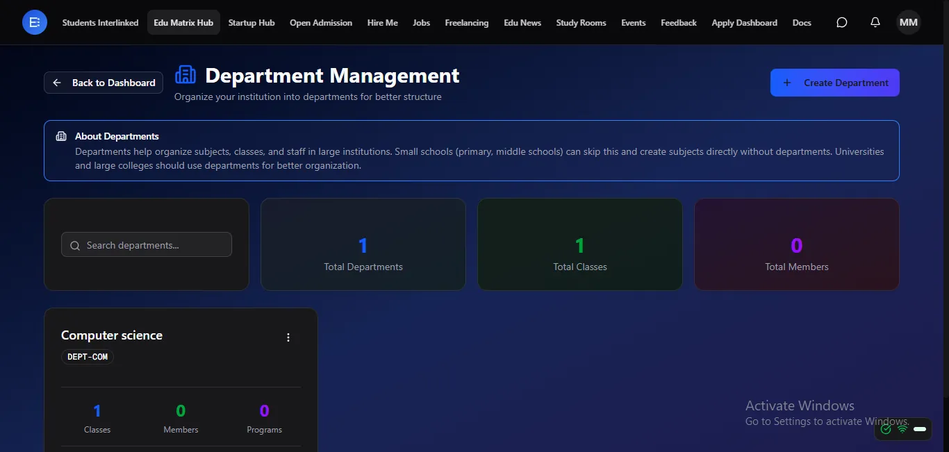 Department management — structure your whole institution